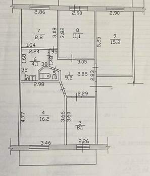 4-к квартира, вторичка, 74м2, 3/5 этаж