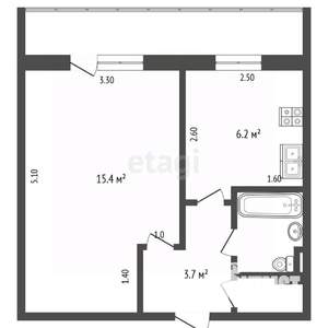 1-к квартира, вторичка, 30м2, 2/5 этаж