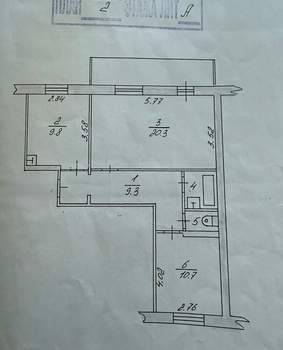 2-к квартира, вторичка, 60м2, 2/5 этаж