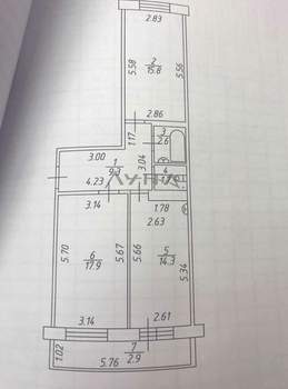 2-к квартира, вторичка, 65м2, 6/10 этаж