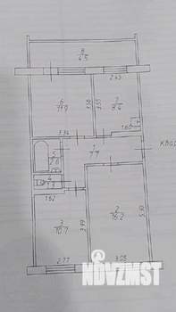 3-к квартира, вторичка, 59м2, 1/5 этаж