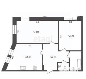 2-к квартира, вторичка, 75м2, 1/10 этаж