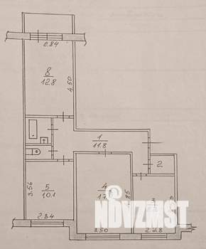 3-к квартира, вторичка, 65м2, 8/9 этаж