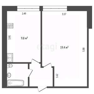 1-к квартира, вторичка, 35м2, 10/12 этаж