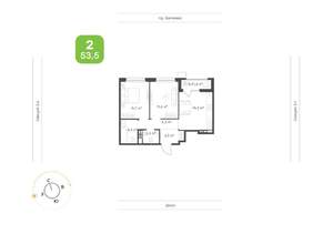 2-к квартира, вторичка, 54м2, 9/24 этаж