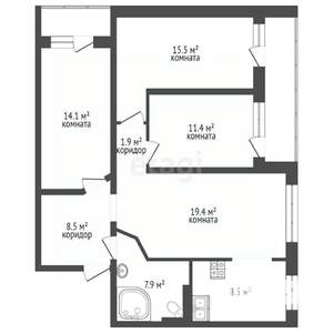 4-к квартира, вторичка, 87м2, 3/10 этаж