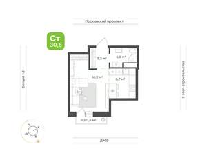 1-к квартира, вторичка, 32м2, 5/9 этаж