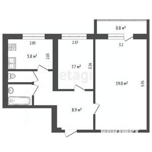 2-к квартира, вторичка, 45м2, 2/14 этаж