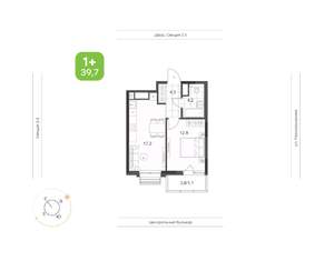 1-к квартира, вторичка, 40м2, 16/21 этаж