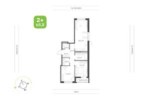 2-к квартира, вторичка, 66м2, 4/24 этаж