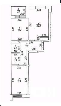 3-к квартира, вторичка, 66м2, 3/4 этаж