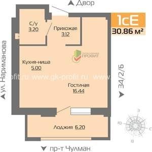 1-к квартира, вторичка, 31м2, 6/19 этаж