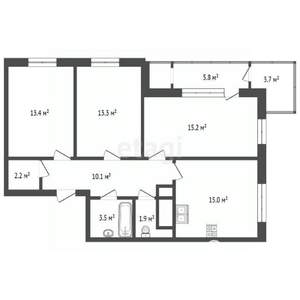 3-к квартира, вторичка, 80м2, 2/5 этаж