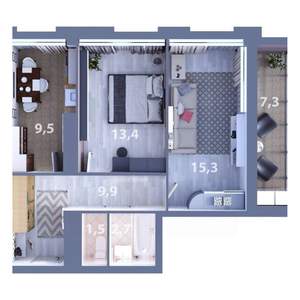 2-к квартира, вторичка, 56м2, 6/25 этаж