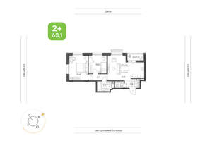 2-к квартира, вторичка, 63м2, 4/24 этаж
