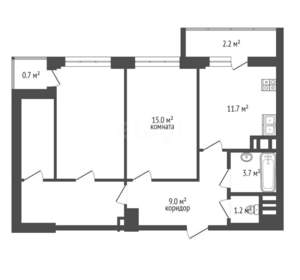 3-к квартира, вторичка, 70м2, 18/24 этаж