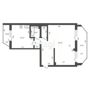 2-к квартира, вторичка, 60м2, 6/10 этаж