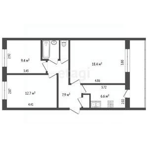 3-к квартира, вторичка, 59м2, 4/5 этаж