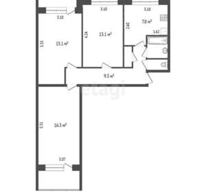 3-к квартира, вторичка, 68м2, 11/12 этаж
