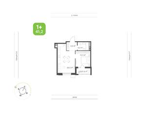 1-к квартира, вторичка, 41м2, 8/9 этаж