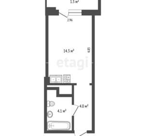 Студия квартира, вторичка, 24м2, 13/19 этаж