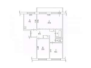 3-к квартира, вторичка, 70м2, 2/5 этаж