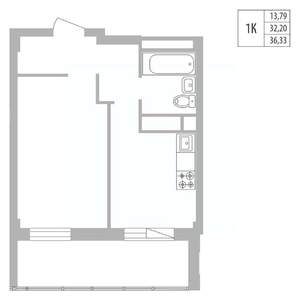 1-к квартира, вторичка, 36м2, 4/25 этаж