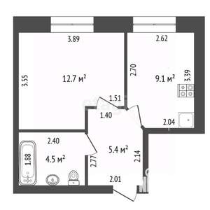 1-к квартира, вторичка, 32м2, 1/3 этаж