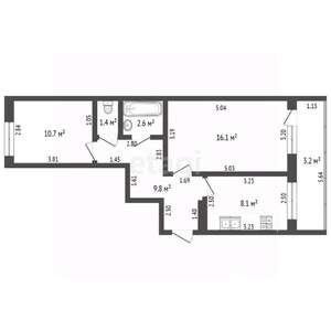 2-к квартира, вторичка, 49м2, 4/5 этаж