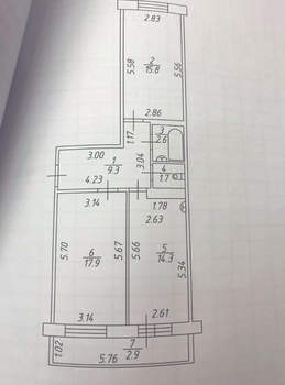 2-к квартира, вторичка, 65м2, 6/10 этаж