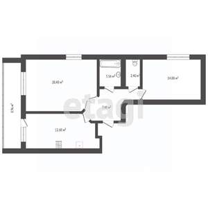 2-к квартира, вторичка, 62м2, 8/10 этаж