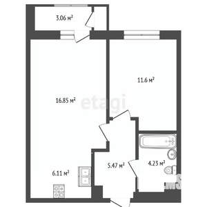 2-к квартира, вторичка, 43м2, 13/14 этаж