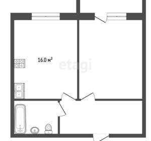 1-к квартира, вторичка, 46м2, 14/16 этаж