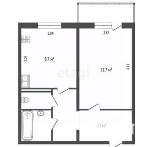 1-к квартира, вторичка, 29м2, 4/5 этаж