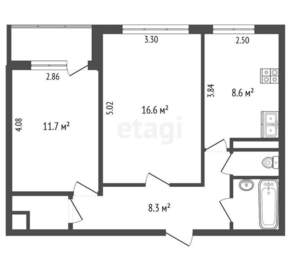 2-к квартира, вторичка, 51м2, 5/9 этаж