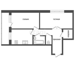 2-к квартира, вторичка, 55м2, 5/14 этаж