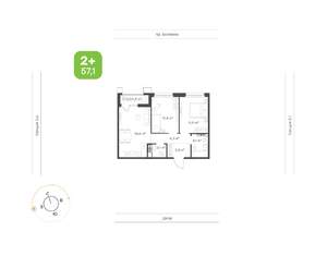 2-к квартира, вторичка, 57м2, 3/10 этаж