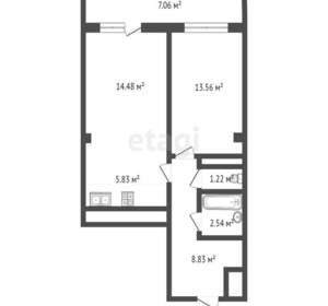 1-к квартира, вторичка, 46м2, 3/18 этаж