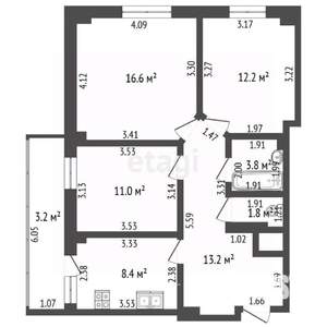 3-к квартира, вторичка, 64м2, 14/18 этаж