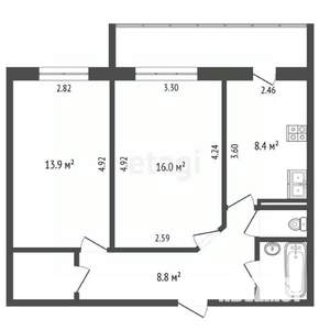 2-к квартира, вторичка, 51м2, 5/9 этаж