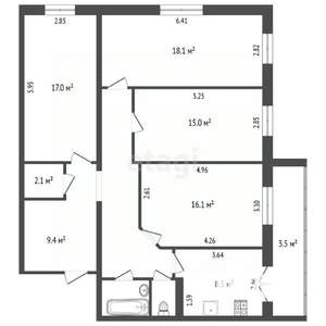 4-к квартира, вторичка, 101м2, 4/10 этаж