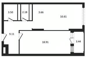 2-к квартира, строящийся дом, 57м2, 15/22 этаж