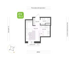 1-к квартира, вторичка, 31м2, 7/9 этаж