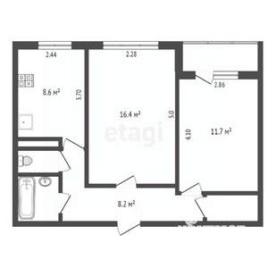 2-к квартира, вторичка, 53м2, 5/9 этаж