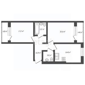 2-к квартира, вторичка, 77м2, 3/3 этаж