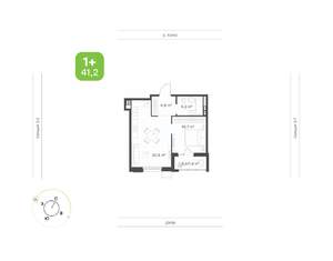 1-к квартира, вторичка, 41м2, 5/9 этаж