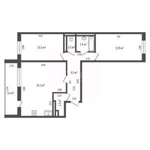 3-к квартира, вторичка, 72м2, 1/10 этаж