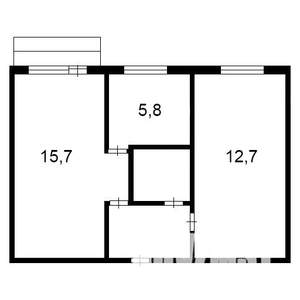 2-к квартира, вторичка, 43м2, -2/5 этаж