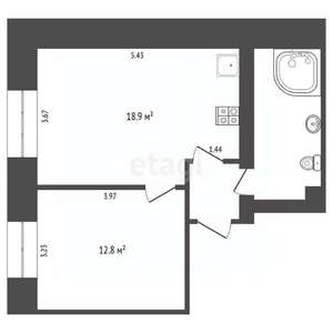 2-к квартира, вторичка, 31м2, 5/12 этаж