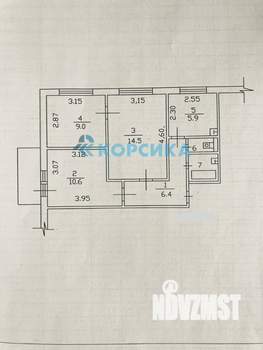 3-к квартира, вторичка, 51м2, 6/9 этаж
